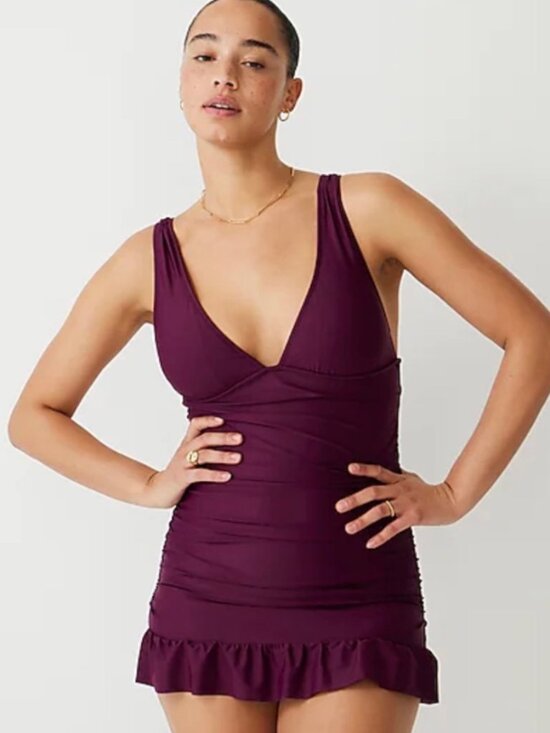 J. Crew Other - Ruched V-neck swim dress